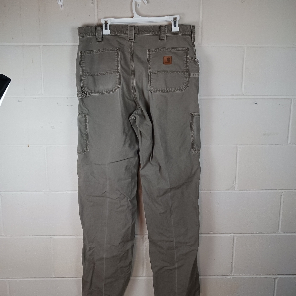 Carhartt Pants Mens 36x36 Gray B151 Canvas‎ Work Dungaree Loose Original Fit - Picture 4 of 6